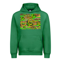 Emerald horseshoe shamrock leopard wood glitter background Urban Hoodie - Artiststas