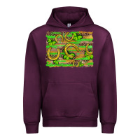 Mauve Wine horseshoe shamrock leopard wood glitter background Urban Hoodie - Artiststas