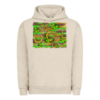 Pigment French Oak horseshoe shamrock leopard wood glitter background Urban Hoodie - Artiststas
