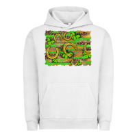 Pigment Lunar Rock horseshoe shamrock leopard wood glitter background Urban Hoodie - Artiststas