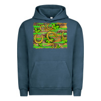 Pigment Midnight Navy horseshoe shamrock leopard wood glitter background Urban Hoodie - Artiststas