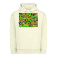 Pigment Pistachio horseshoe shamrock leopard wood glitter background Urban Hoodie - Artiststas