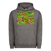 Pigment Tornado horseshoe shamrock leopard wood glitter background Urban Hoodie - Artiststas