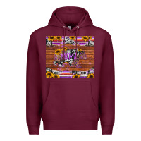Burgundy mama bear sunflowers purple Premium Hoodie - Jasminsmagicworld