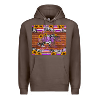 Coffee mama bear sunflowers purple Premium Hoodie - Jasminsmagicworld