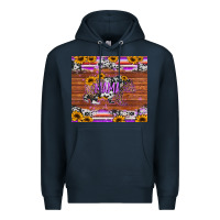 Navy mama bear sunflowers purple Premium Hoodie - Jasminsmagicworld