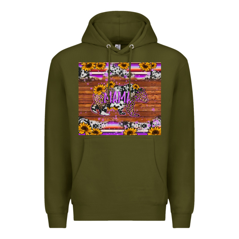 Mama Bear Sunflowers Purple Premium Hoodie by Jasminsmagicworld | Teevron