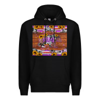 Black mama bear sunflowers purple Premium Hoodie - Jasminsmagicworld