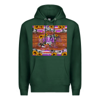 Sports Green mama bear sunflowers purple Premium Hoodie - Jasminsmagicworld