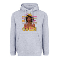 Heather Grey queen afro woman Heavyweight Hoodie - texasbilliewilder