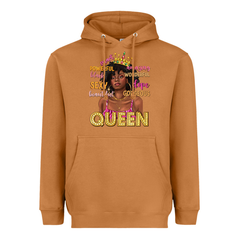 Queen Afro Woman Heavyweight Hoodie by texasbilliewilder | Teevron