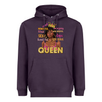 Plum queen afro woman Heavyweight Hoodie - texasbilliewilder
