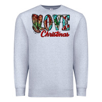 Heather Grey christmas love boots Premium Sweatshirt - RanaPortraitStore
