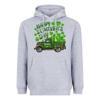 Heather Grey Happy st. patrick's day shamrock farm truck Heavyweight Hoodie - RanaPortraitStore