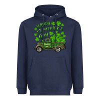 Navy Happy st. patrick's day shamrock farm truck Heavyweight Hoodie - RanaPortraitStore