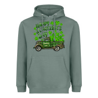 Happy St. Patrick's Day Shamrock Farm Truck Heavyweight Hoodie | Teevron
