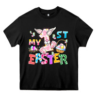 Black My 1st Easter Heavy Core Tee - CowhideDigitalArt