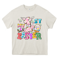 Cream My 1st Easter Heavy Core Tee - CowhideDigitalArt