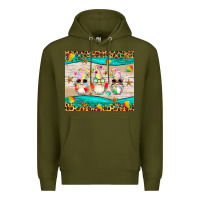 Army Green summer gnomes Premium Hoodie - Artiststas