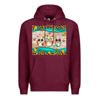 Burgundy summer gnomes Premium Hoodie - Artiststas