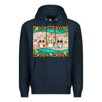 Navy summer gnomes Premium Hoodie - Artiststas