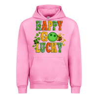Fuchsia Pink happy go lucky  with coin and shamrock Urban Hoodie - Artiststas