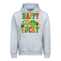 Heather Grey happy go lucky  with coin and shamrock Urban Hoodie - Artiststas