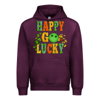 Mauve Wine happy go lucky  with coin and shamrock Urban Hoodie - Artiststas