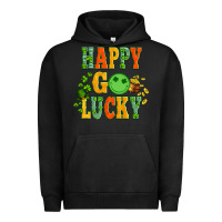 Pigment Black happy go lucky  with coin and shamrock Urban Hoodie - Artiststas