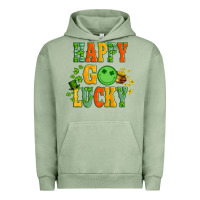 Pigment Oil Green happy go lucky  with coin and shamrock Urban Hoodie - Artiststas