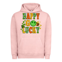 Pigment Salmon happy go lucky  with coin and shamrock Urban Hoodie - Artiststas