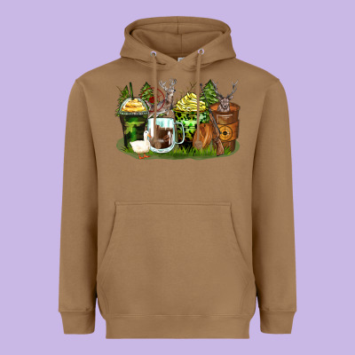 Hunter Coffee Cups Heavyweight Hoodie Designed By Zillion Design Studio