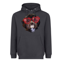 Smoke Havanese dog with love glasses Heavyweight Hoodie - RanaPortraitStore