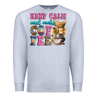 Heather Grey keep calm and make coffee Premium Sweatshirt - Zillion Design Studio