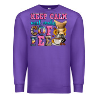 Purple keep calm and make coffee Premium Sweatshirt - Zillion Design Studio
