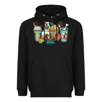 Black english bulldog coffee cups Heavyweight Hoodie - Zillion Design Studio
