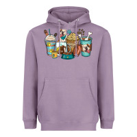 Lavender english bulldog coffee cups Heavyweight Hoodie - Zillion Design Studio