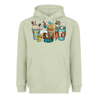 Matcha english bulldog coffee cups Heavyweight Hoodie - Zillion Design Studio