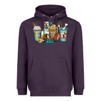 Plum english bulldog coffee cups Heavyweight Hoodie - Zillion Design Studio