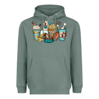 Sage english bulldog coffee cups Heavyweight Hoodie - Zillion Design Studio