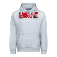 Heather Grey love with kiss Urban Hoodie - AdoDesignShop