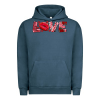 Pigment Midnight Navy love with kiss Urban Hoodie - AdoDesignShop