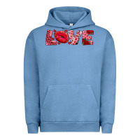 Pigment Pebble Blue love with kiss Urban Hoodie - AdoDesignShop