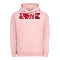 Pigment Salmon love with kiss Urban Hoodie - AdoDesignShop