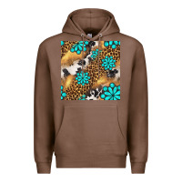 Chestnut western turquoise gemstone seamless pattern Premium Hoodie - BundleAndBundleShop