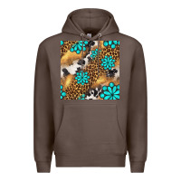 Coffee western turquoise gemstone seamless pattern Premium Hoodie - BundleAndBundleShop
