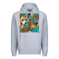 Heather Grey western turquoise gemstone seamless pattern Premium Hoodie - BundleAndBundleShop