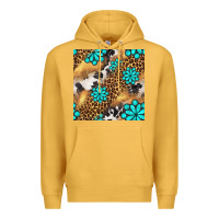 Mustard western turquoise gemstone seamless pattern Premium Hoodie - BundleAndBundleShop