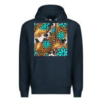 Navy western turquoise gemstone seamless pattern Premium Hoodie - BundleAndBundleShop