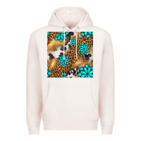 Pale Pink western turquoise gemstone seamless pattern Premium Hoodie - BundleAndBundleShop